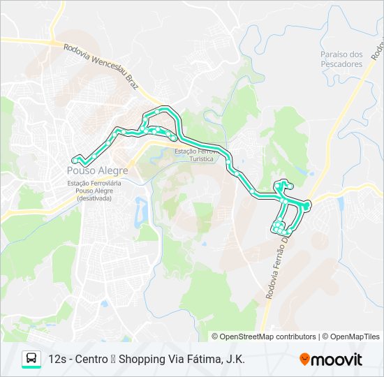 Mapa da linha 206 RIBEIRÃO/SHOPPING de ônibus