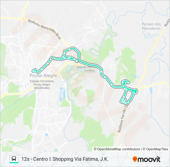 206 RIBEIRÃO/SHOPPING Bus Line Map