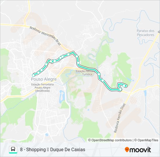 Mapa da linha 206 RIBEIRÃO/SHOPPING de ônibus