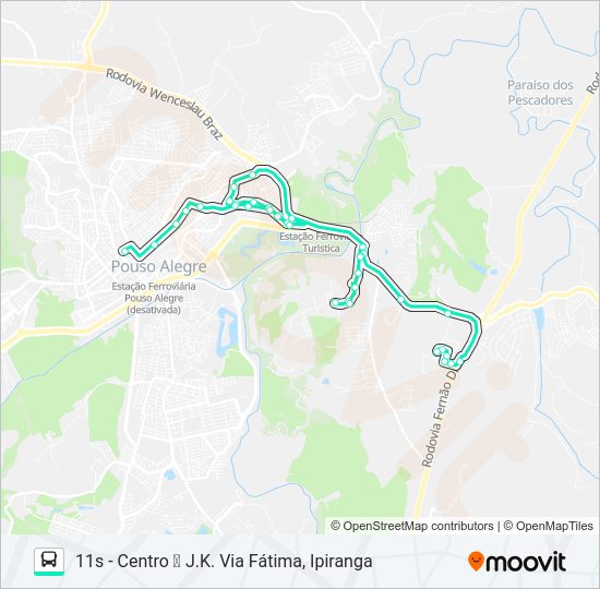 Mapa da linha 206 RIBEIRÃO/SHOPPING de ônibus