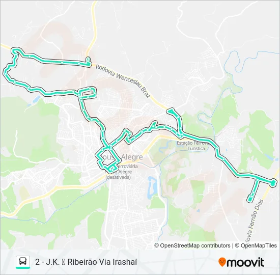 206 RIBEIRÃO/SHOPPING Bus Line Map