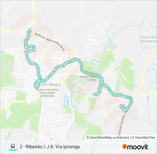 206 RIBEIRÃO/SHOPPING Bus Line Map