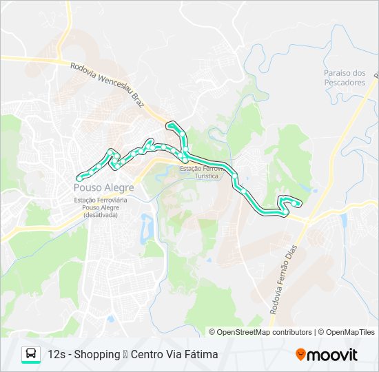 Mapa da linha 206 RIBEIRÃO/SHOPPING de ônibus