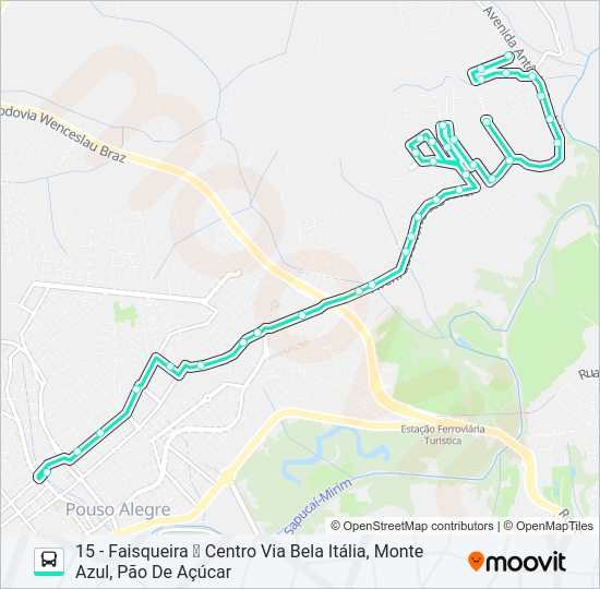 Mapa da linha 209 FAISQUEIRA/CENTRO de ônibus