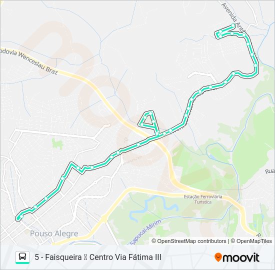 Mapa da linha 209 FAISQUEIRA/CENTRO de ônibus