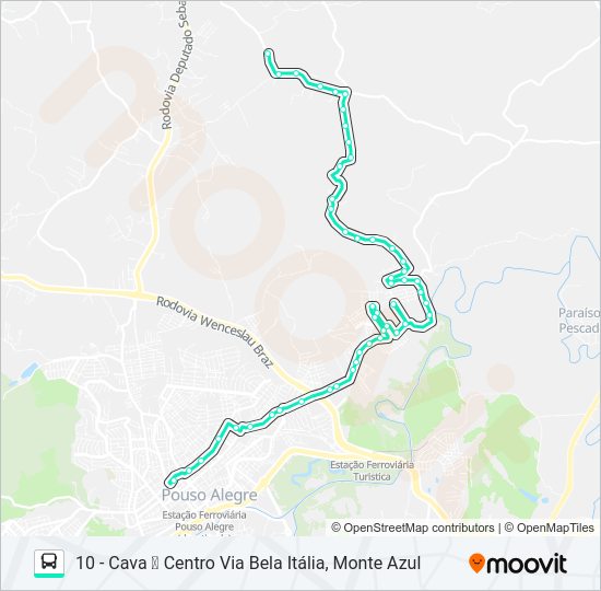 Mapa da linha 209 FAISQUEIRA/CENTRO de ônibus