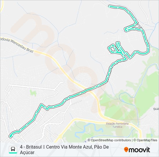 Mapa da linha 209 FAISQUEIRA/CENTRO de ônibus