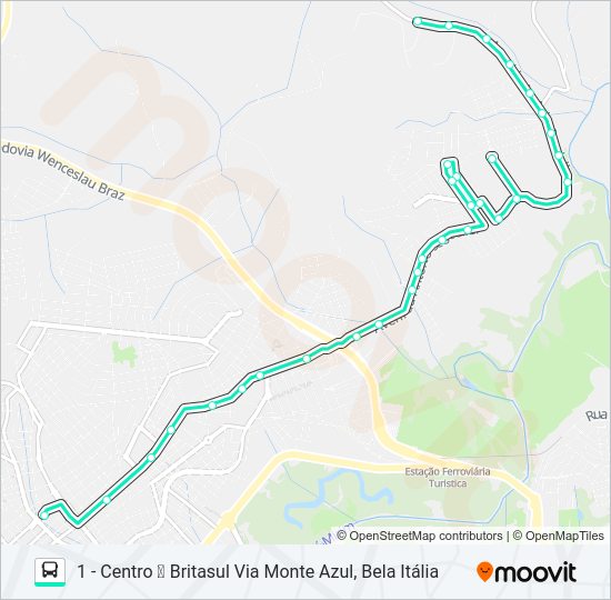 Mapa da linha 209 FAISQUEIRA/CENTRO de ônibus
