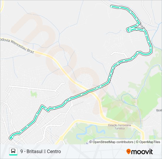 Mapa da linha 209 FAISQUEIRA/CENTRO de ônibus