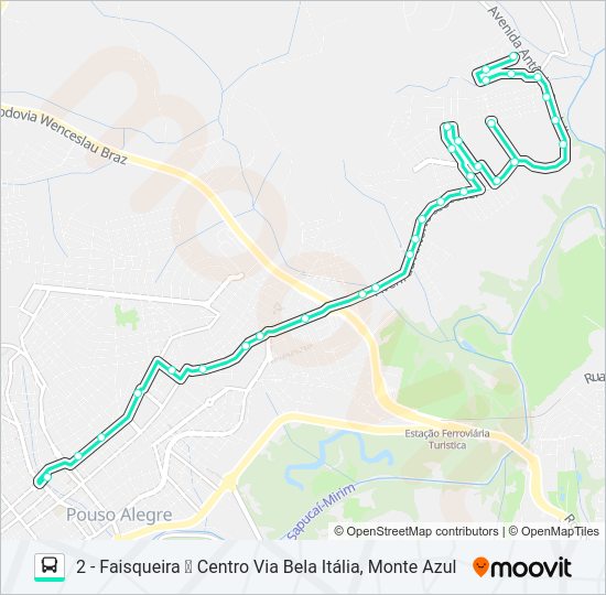 Mapa da linha 209 FAISQUEIRA/CENTRO de ônibus