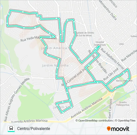 215 CENTRO/POLIVALENTE Bus Line Map