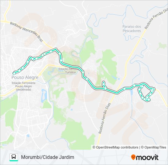 Mapa da linha 230 MORUMBI/CIDADE JARDIM de ônibus