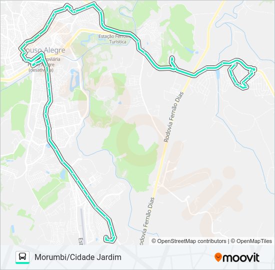 Mapa da linha 230 MORUMBI/CIDADE JARDIM de ônibus