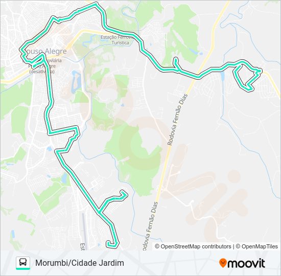 Mapa da linha 230 MORUMBI/CIDADE JARDIM de ônibus