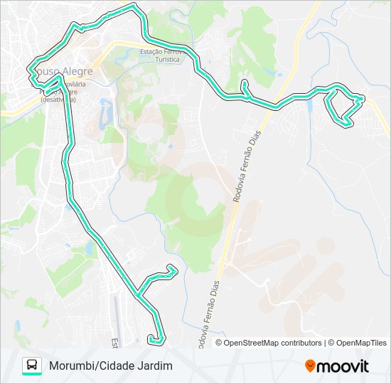 Mapa da linha 230 MORUMBI/CIDADE JARDIM de ônibus