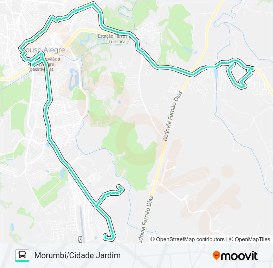 Mapa da linha 230 MORUMBI/CIDADE JARDIM de ônibus