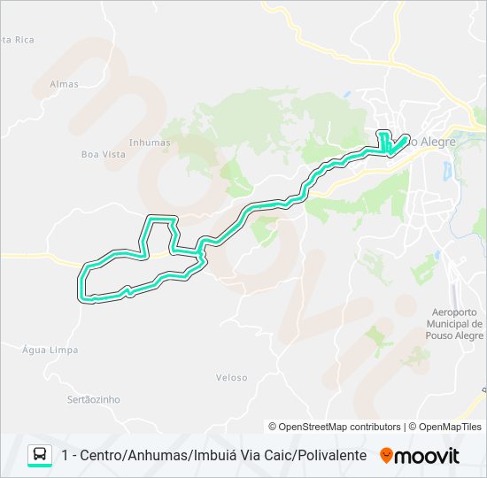 Mapa da linha 283 CENTRO/ANHUMAS/IMBUIÁ de ônibus