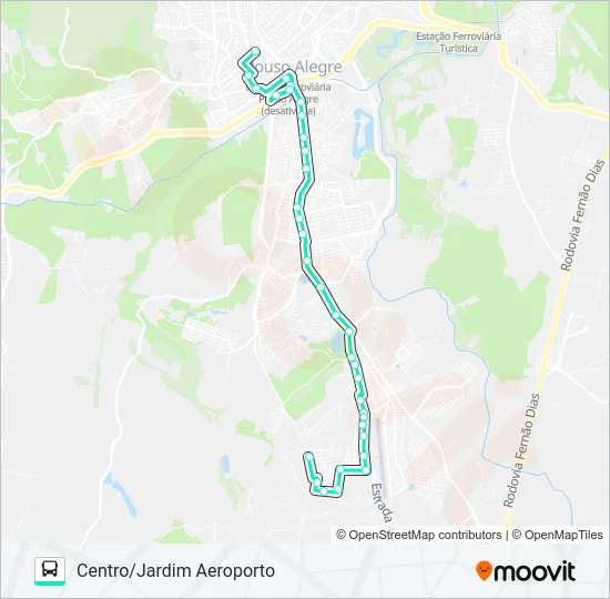 220 CENTRO/JARDIM AEROPORTO Bus Line Map