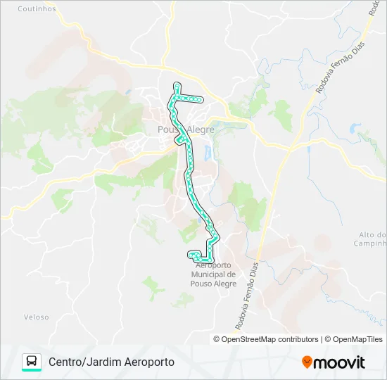 220 CENTRO/JARDIM AEROPORTO Bus Line Map