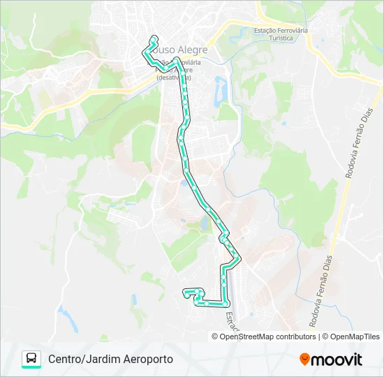 220 CENTRO/JARDIM AEROPORTO Bus Line Map