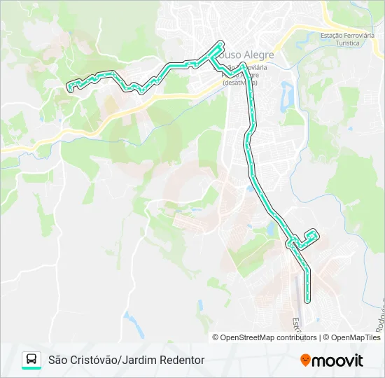 210 SÃO CRISTÓVÃO/JARDIM REDENTOR Bus Line Map