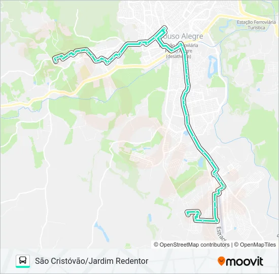 210 SÃO CRISTÓVÃO/JARDIM REDENTOR Bus Line Map