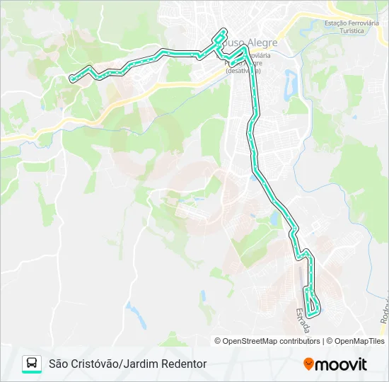 210 SÃO CRISTÓVÃO/JARDIM REDENTOR Bus Line Map
