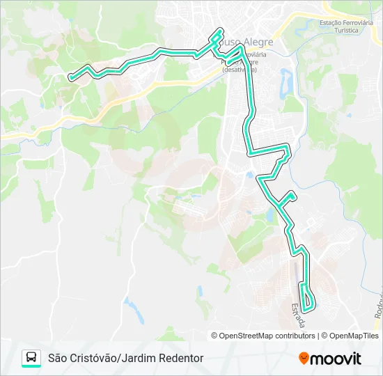 210 SÃO CRISTÓVÃO/JARDIM REDENTOR Bus Line Map