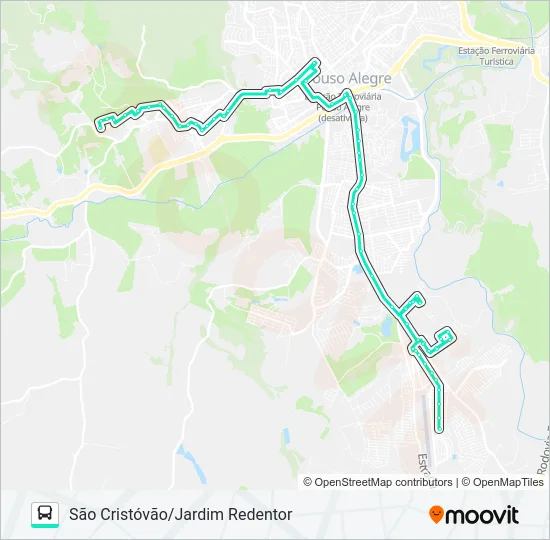 210 SÃO CRISTÓVÃO/JARDIM REDENTOR Bus Line Map