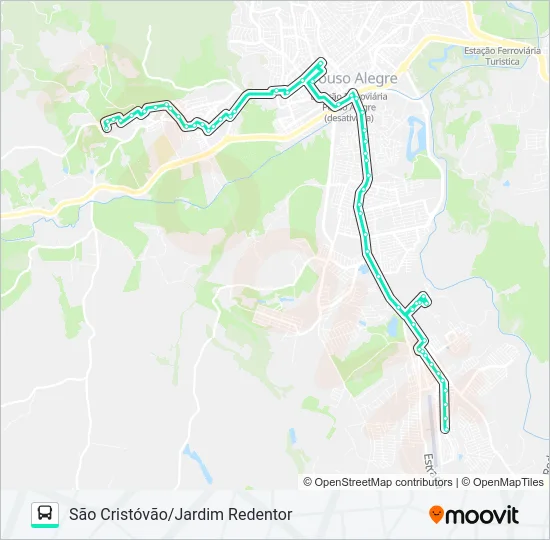 210 SÃO CRISTÓVÃO/JARDIM REDENTOR Bus Line Map