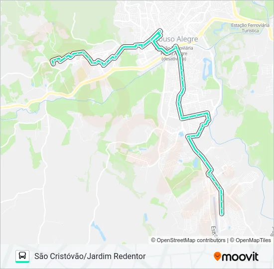 210 SÃO CRISTÓVÃO/JARDIM REDENTOR Bus Line Map
