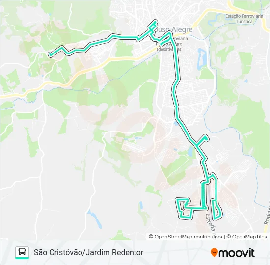 210 SÃO CRISTÓVÃO/JARDIM REDENTOR Bus Line Map