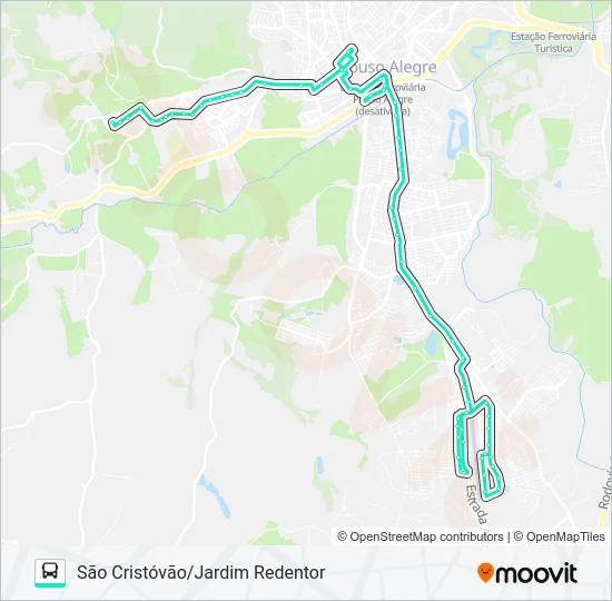 210 SÃO CRISTÓVÃO/JARDIM REDENTOR Bus Line Map