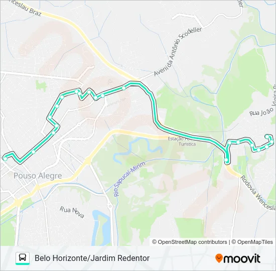 207 BELO HORIZONTE/JARDIM REDENTOR Bus Line Map