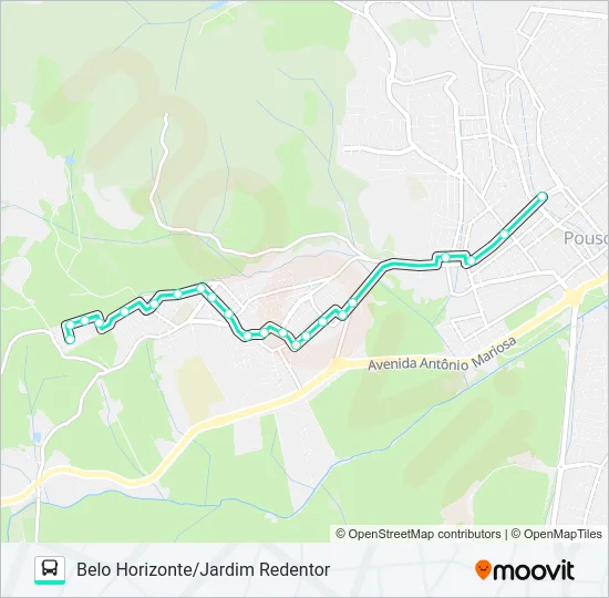 207 BELO HORIZONTE/JARDIM REDENTOR Bus Line Map