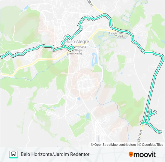 207 BELO HORIZONTE/JARDIM REDENTOR Bus Line Map