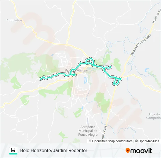 207 BELO HORIZONTE/JARDIM REDENTOR Bus Line Map
