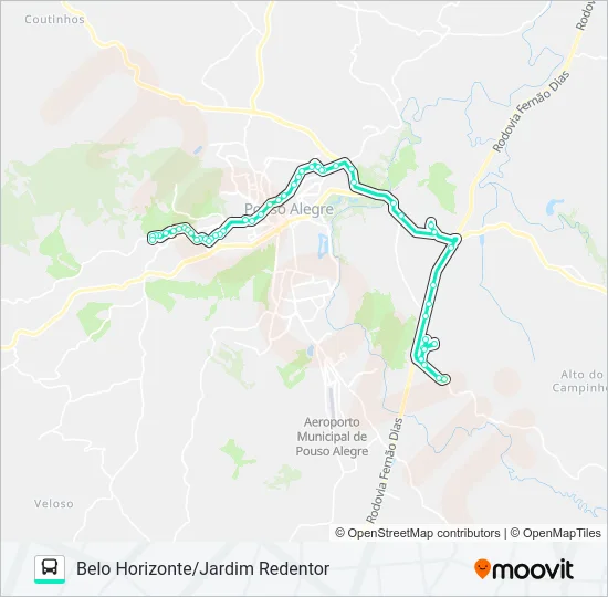 207 BELO HORIZONTE/JARDIM REDENTOR Bus Line Map