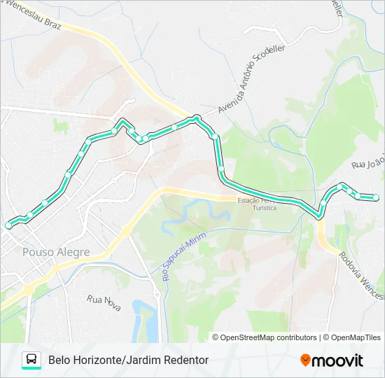 207 BELO HORIZONTE/JARDIM REDENTOR Bus Line Map