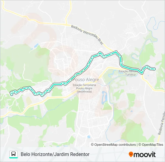 207 BELO HORIZONTE/JARDIM REDENTOR Bus Line Map