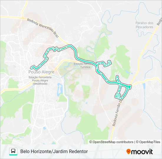 207 BELO HORIZONTE/JARDIM REDENTOR Bus Line Map
