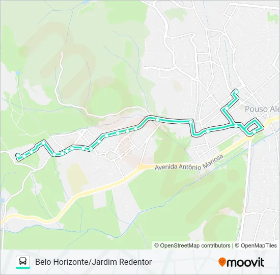 207 BELO HORIZONTE/JARDIM REDENTOR Bus Line Map