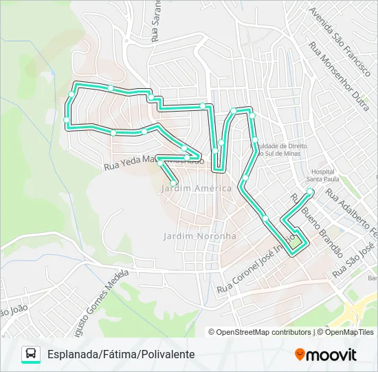 211 ESPLANADA/FÁTIMA/POLIVALENTE Bus Line Map