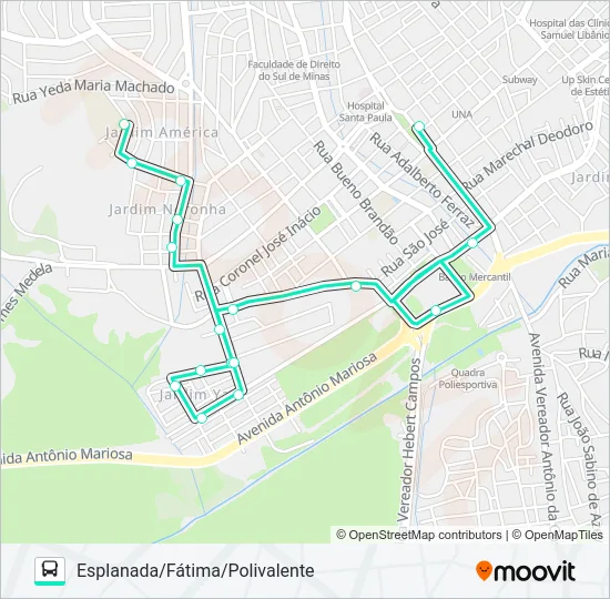 211 ESPLANADA/FÁTIMA/POLIVALENTE Bus Line Map