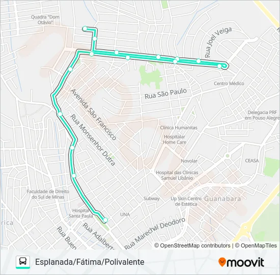 211 ESPLANADA/FÁTIMA/POLIVALENTE Bus Line Map