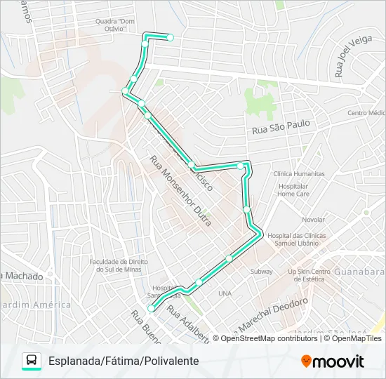 211 ESPLANADA/FÁTIMA/POLIVALENTE Bus Line Map