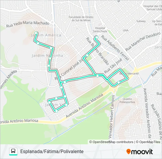 211 ESPLANADA/FÁTIMA/POLIVALENTE Bus Line Map