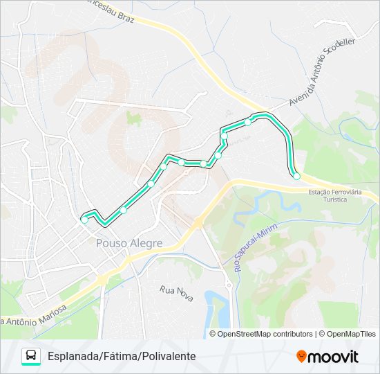 Mapa da linha 211 ESPLANADA/FÁTIMA/POLIVALENTE de ônibus