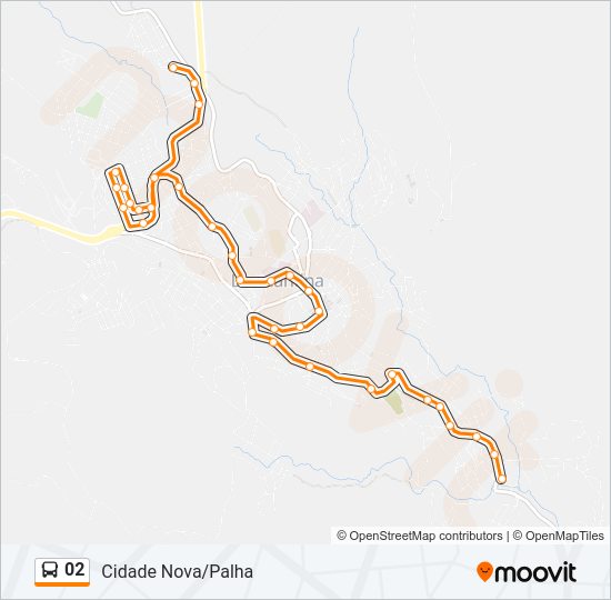 Mapa da linha 02 de ônibus