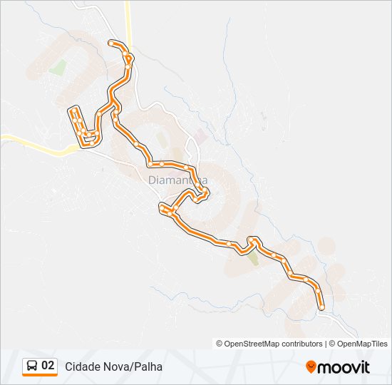 Mapa da linha 02 de ônibus